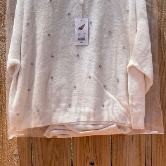 🔥Take 50% OFF-C&V Chelsea &Violet Rhinestone Encrusted Cropped Sweater,Size-XXL - Picture 6 of 11